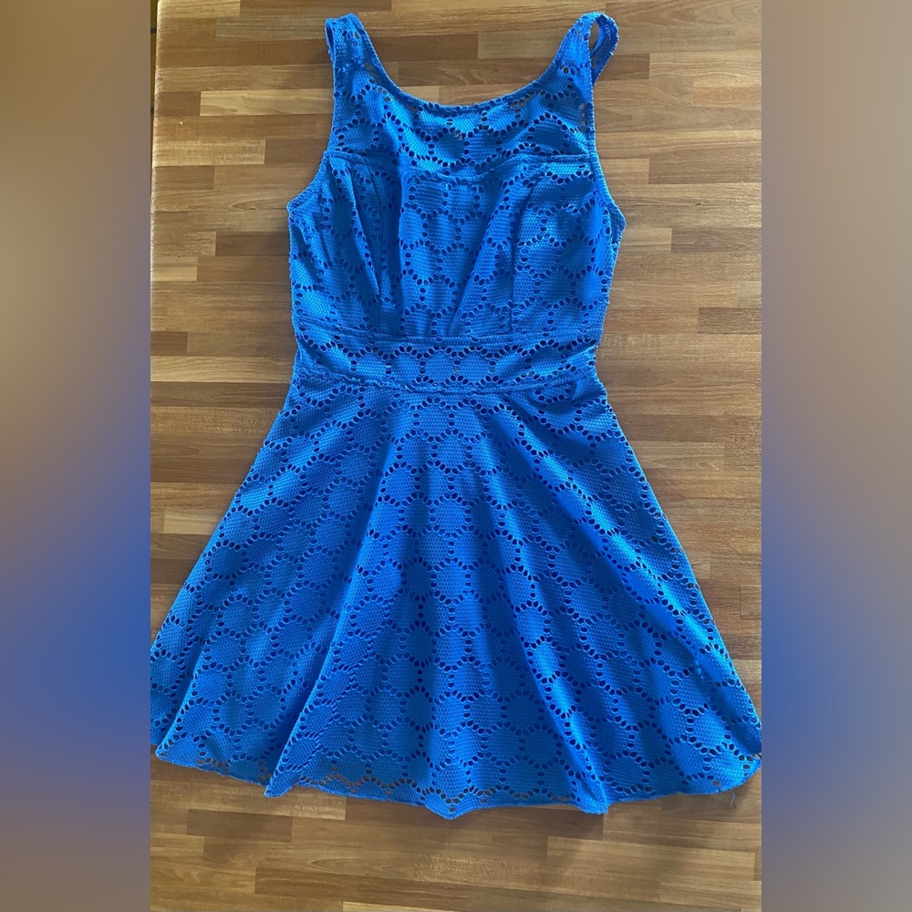 Elegant Blue Lace Dress